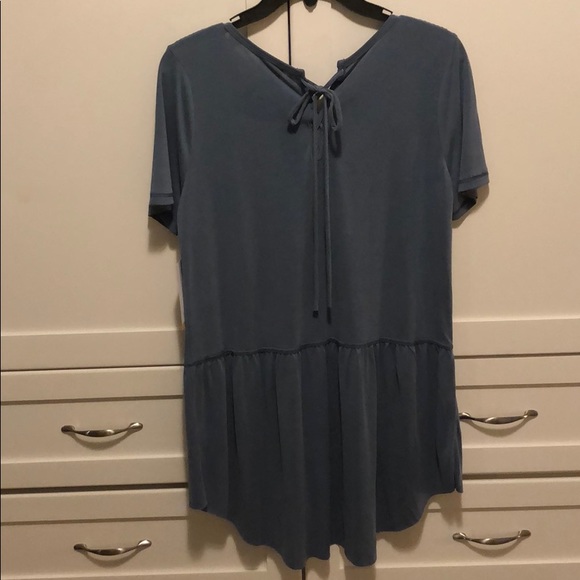 Teal blue shirt with drawstring back - Picture 3 of 4